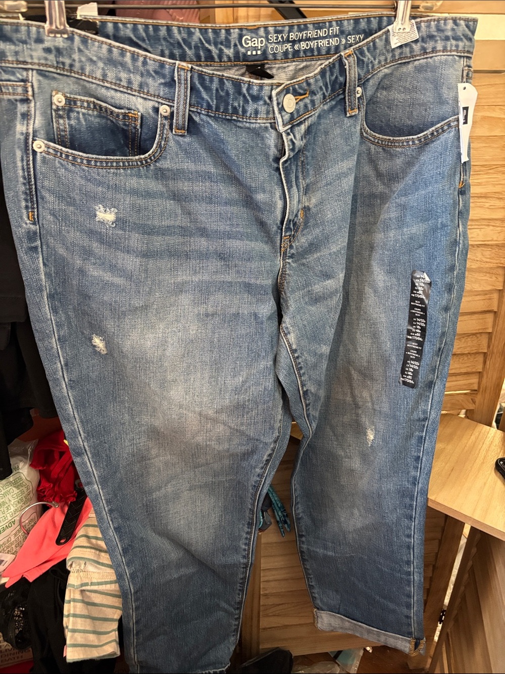 GAP Sexy Boyfriend Fit Jeans - Light Blue Wash 14 NWT